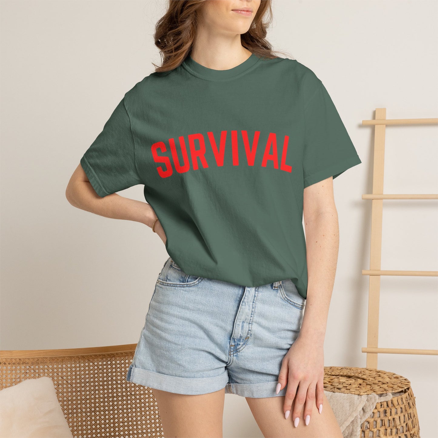 Survival Graphic T-Shirt — Bold Retro Lettering Tee