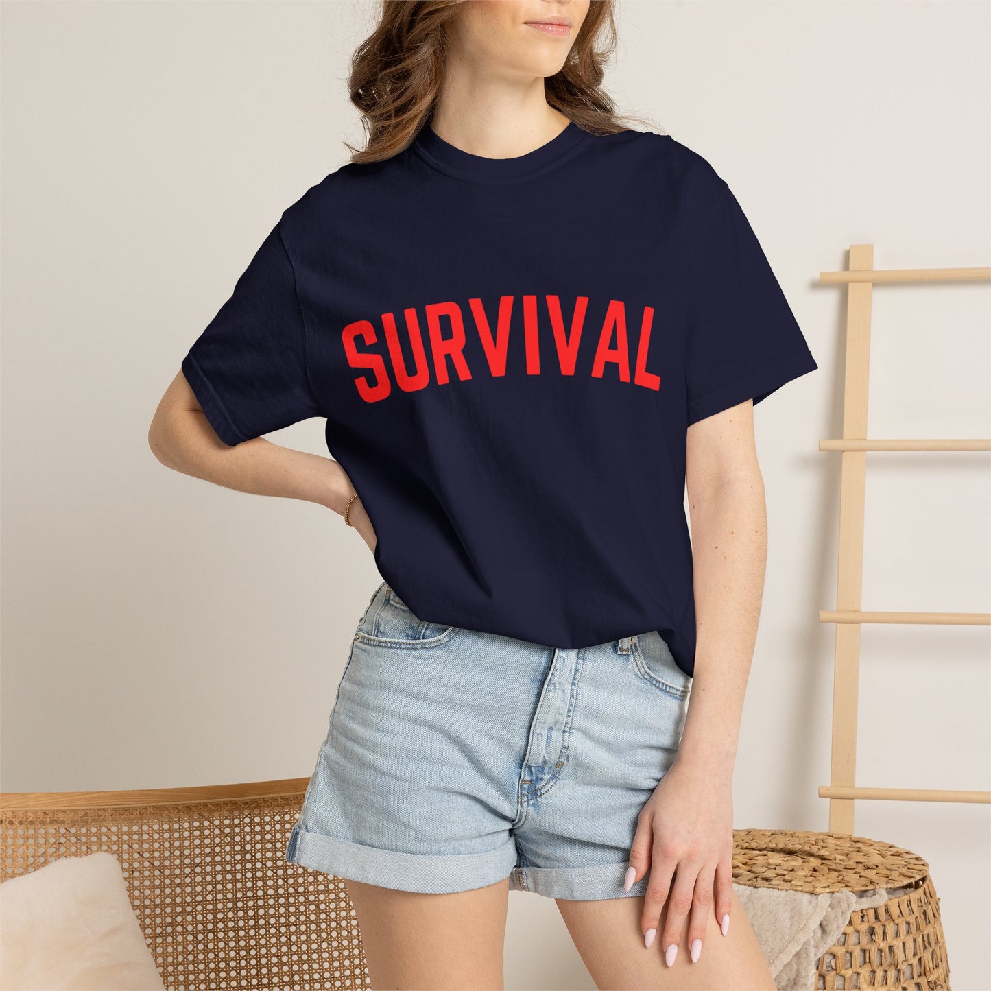 Survival Graphic T-Shirt — Bold Retro Lettering Tee