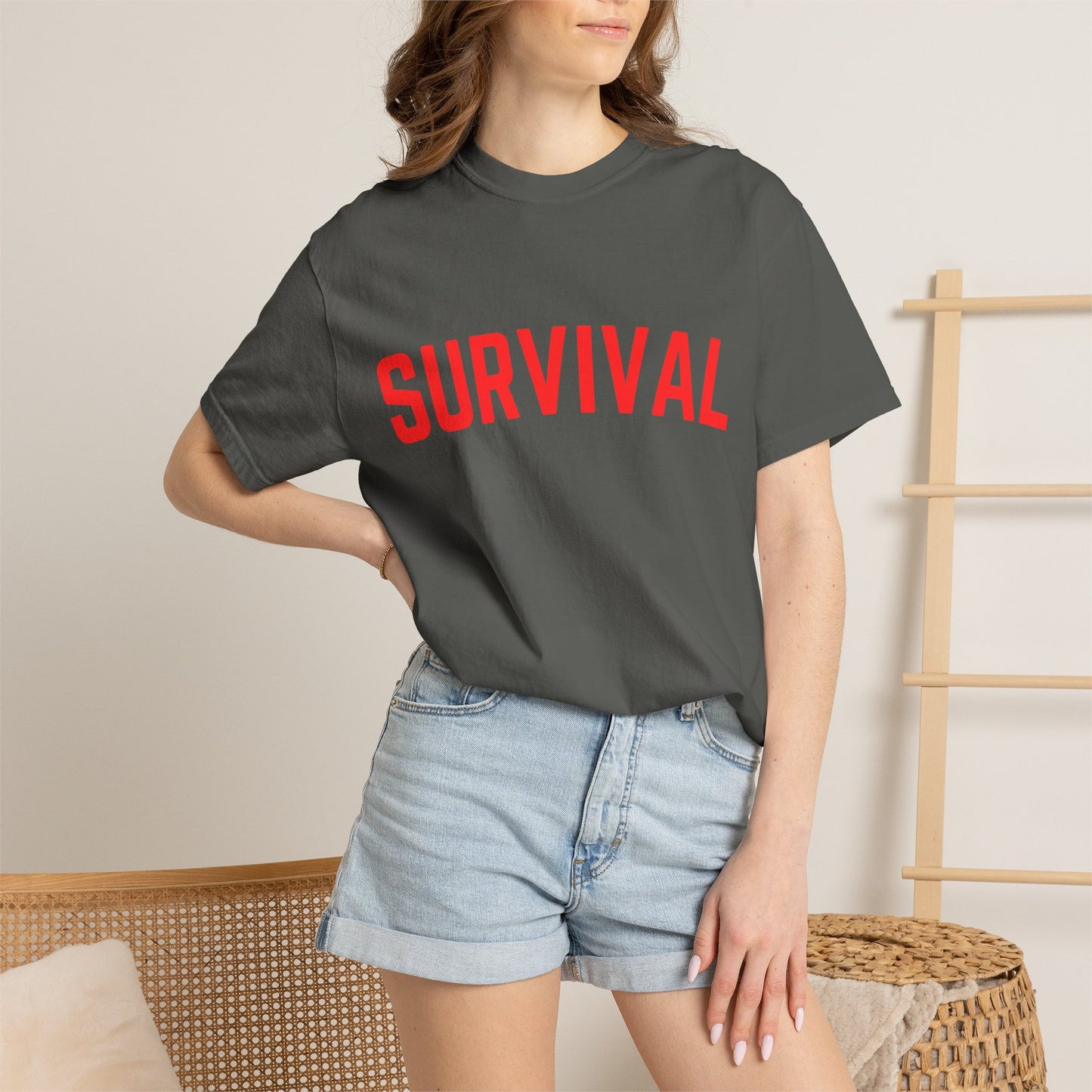Survival Graphic T-Shirt — Bold Retro Lettering Tee