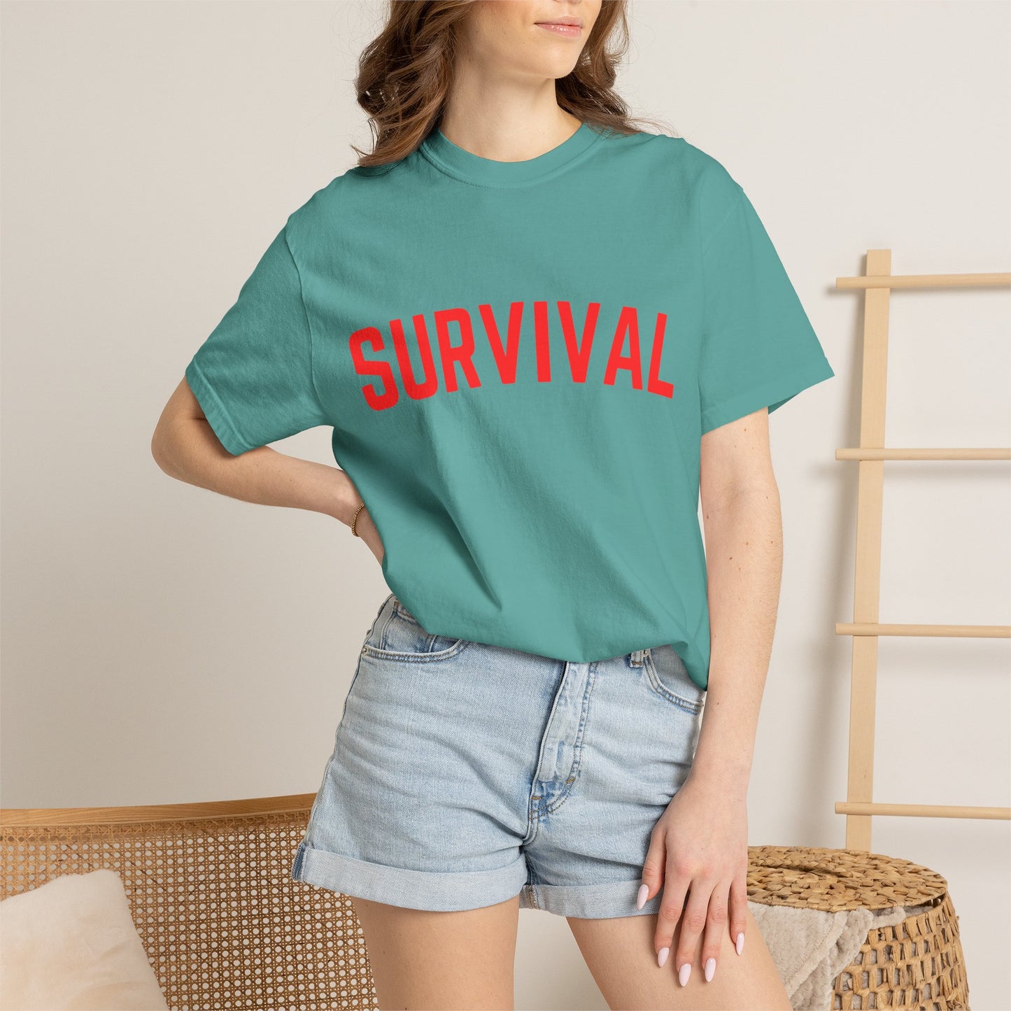 Survival Graphic T-Shirt — Bold Retro Lettering Tee
