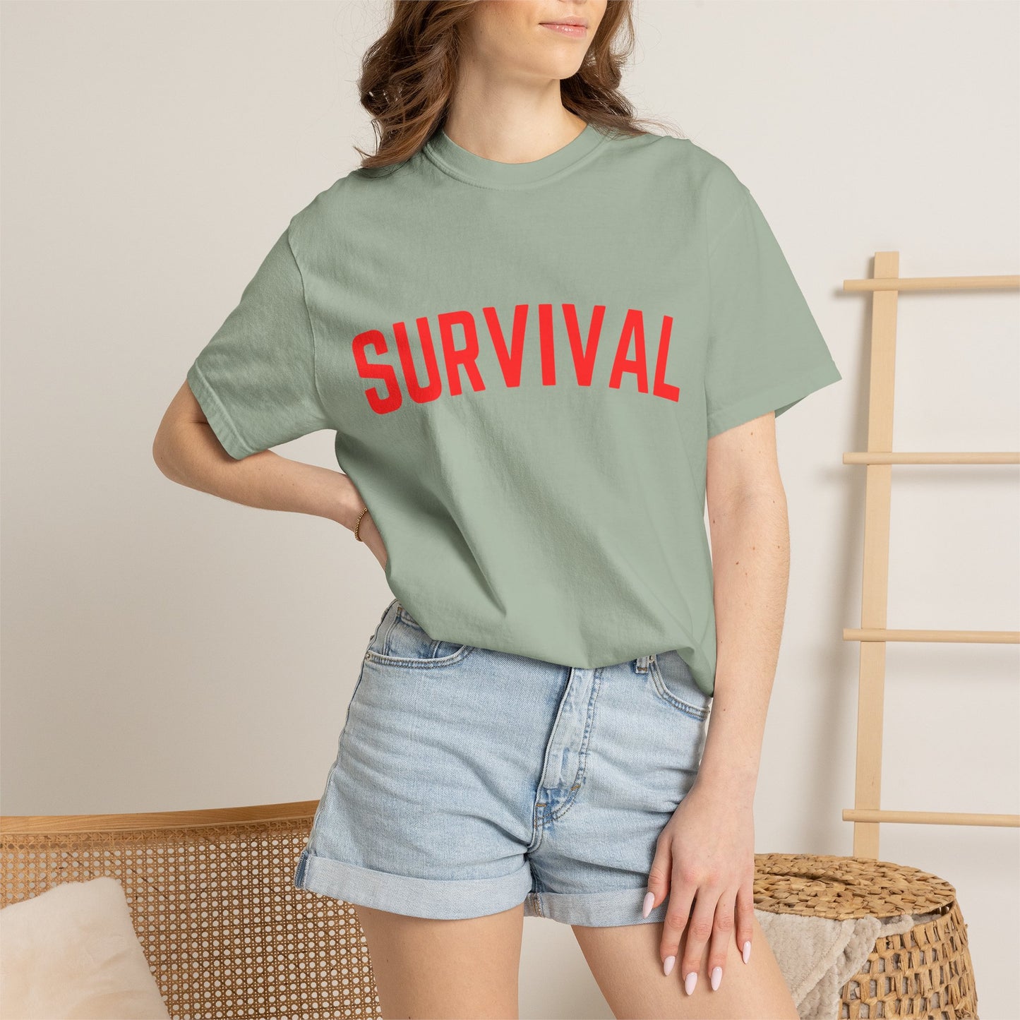 Survival Graphic T-Shirt — Bold Retro Lettering Tee