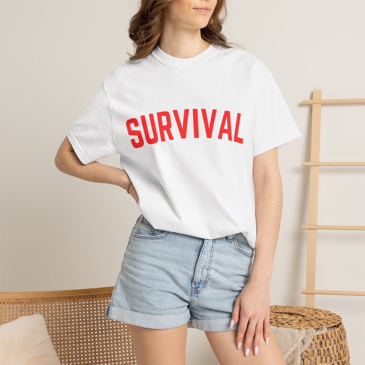 Survival Graphic T-Shirt — Bold Retro Lettering Tee
