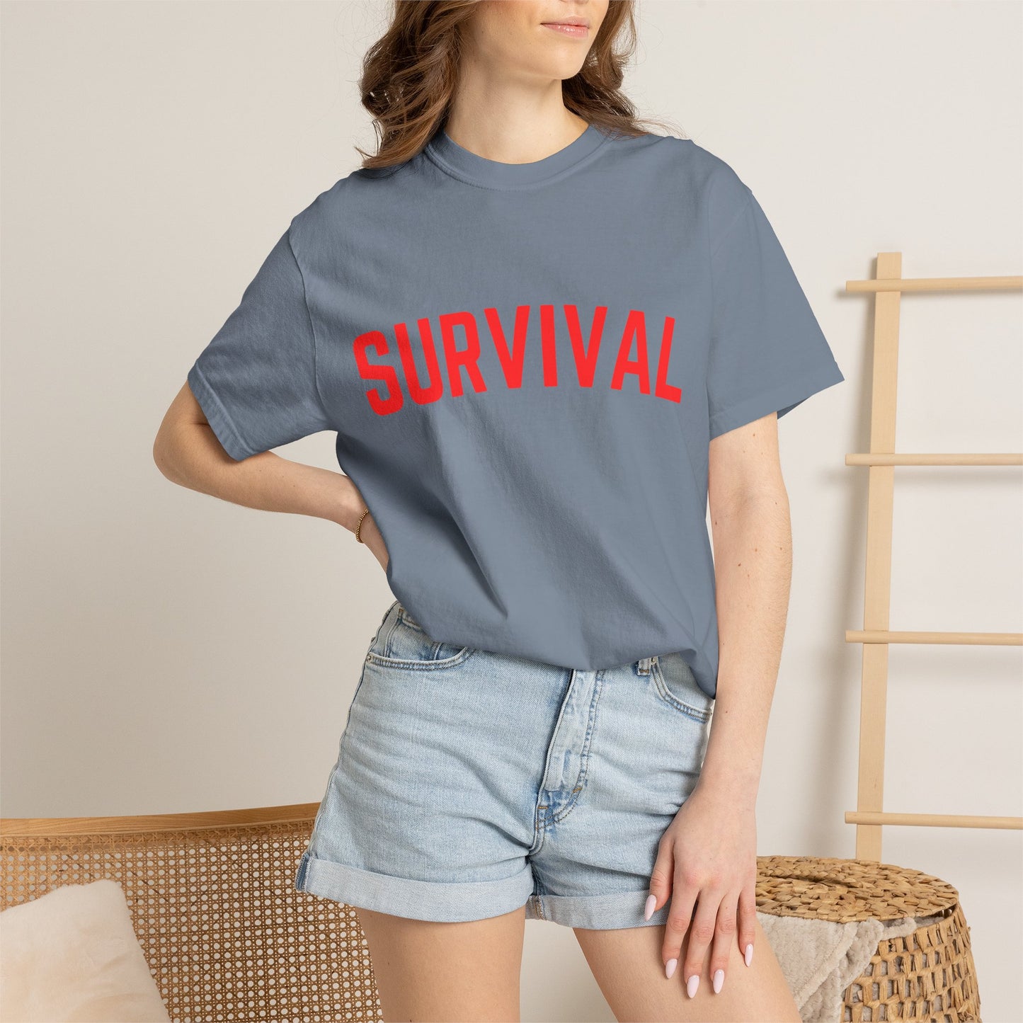 Survival Graphic T-Shirt — Bold Retro Lettering Tee