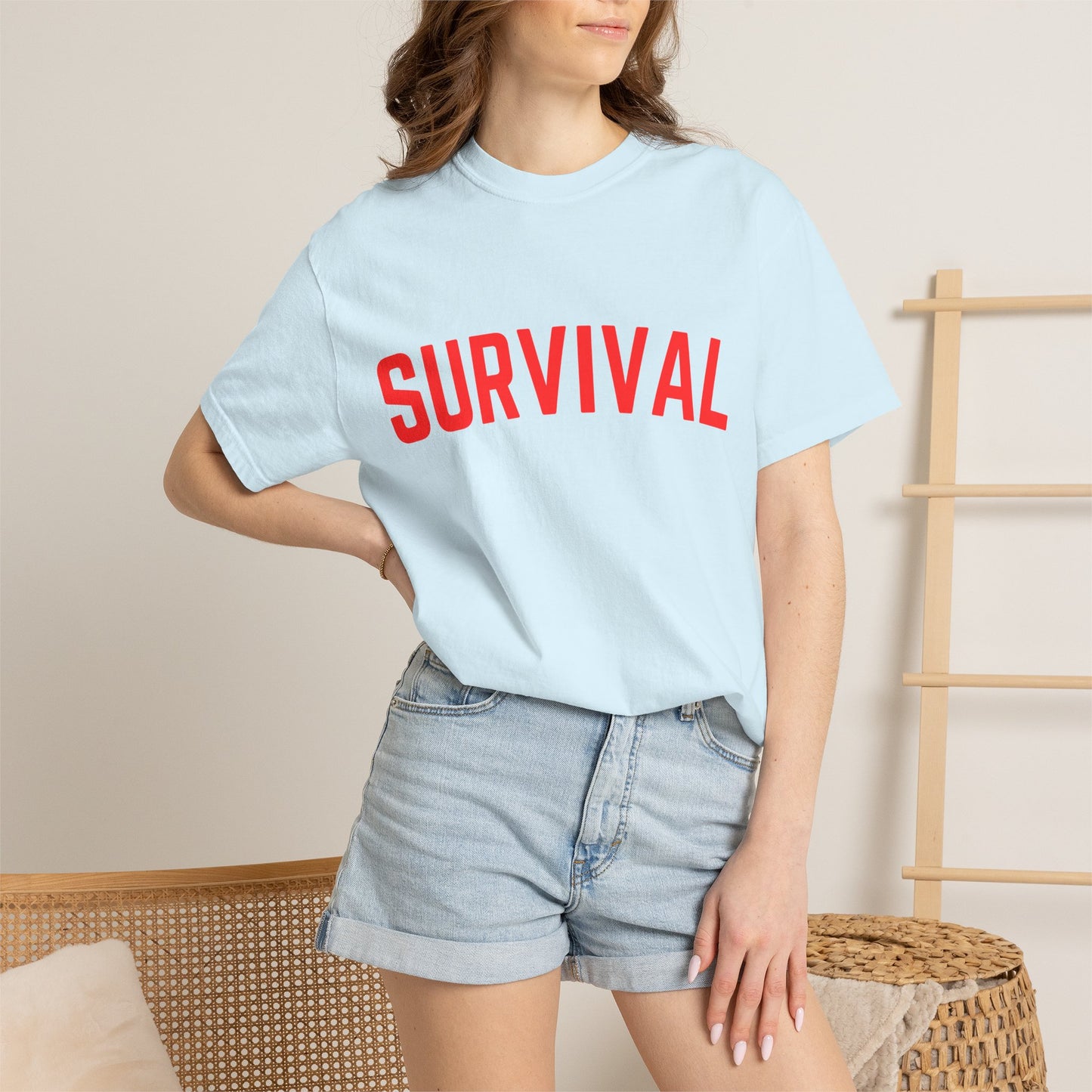 Survival Graphic T-Shirt — Bold Retro Lettering Tee