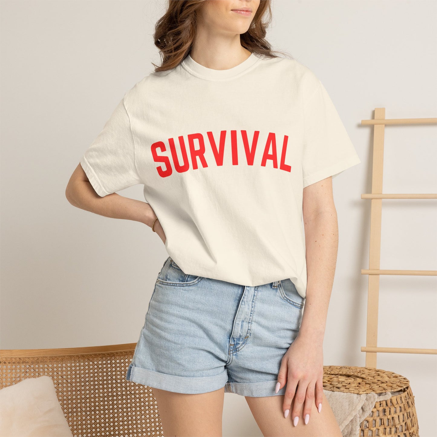 Survival Graphic T-Shirt — Bold Retro Lettering Tee