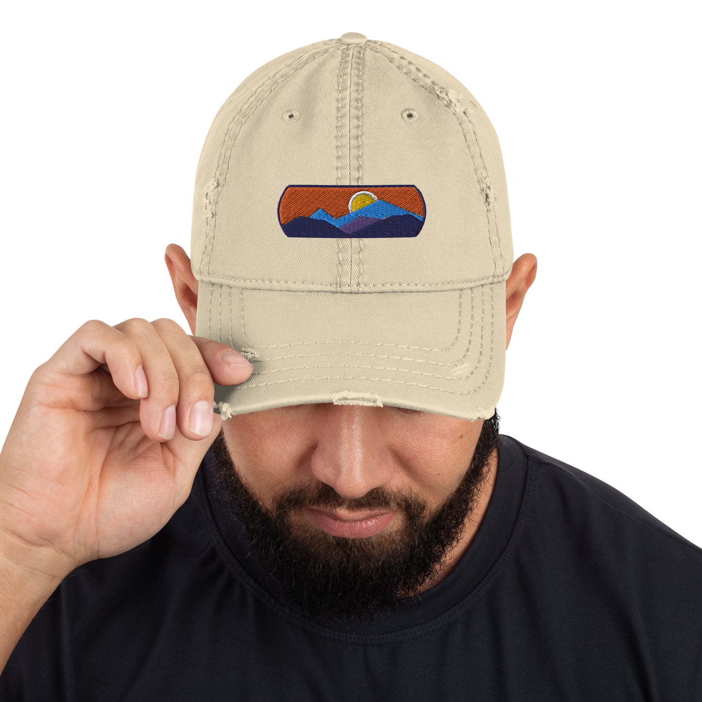 Mountainscape Distressed Dad Hat