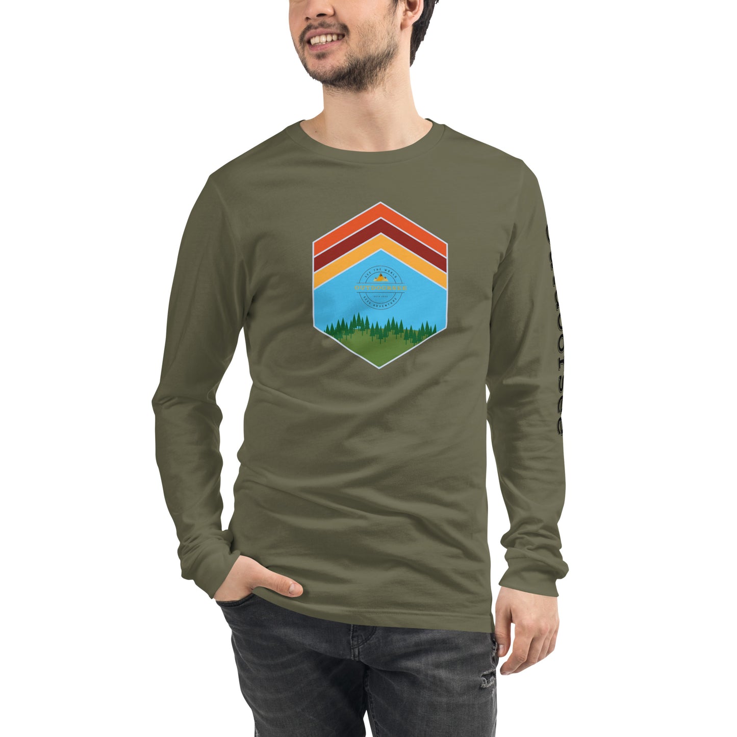 Outdoor Chevron Long Sleeve Tee